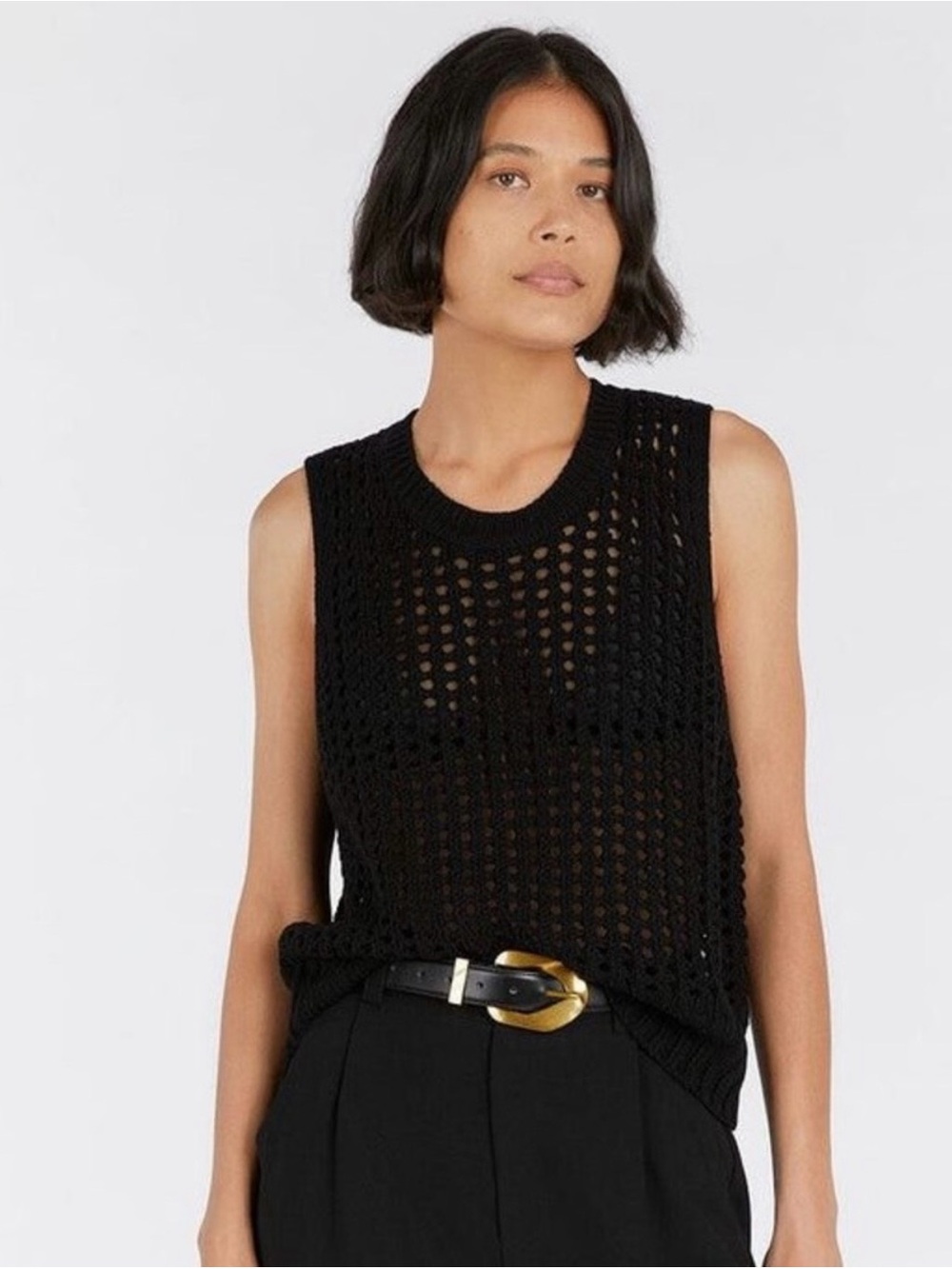 DISSH HUNTER BLACK CROCHET TANK